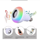 Foco LED RGB con Parlante Bluetooth - Foco Musical Inteligente Luz Blanca + Multicolor - ENVIOS GRATIS