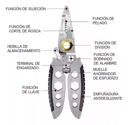 ALICATE ELECTRICISTA MULTIFUNCIONAL-envios gratis
